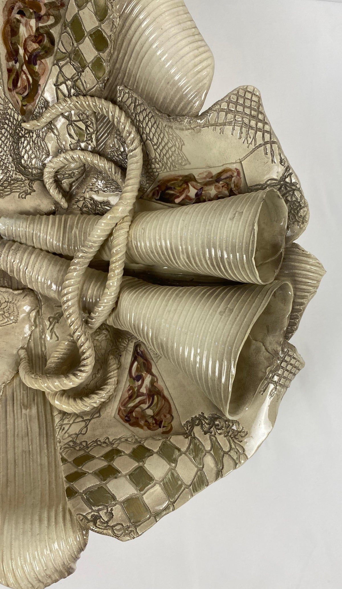 Large Sculpted Ceramic Bowl by Gail Markiewicz — detail 7