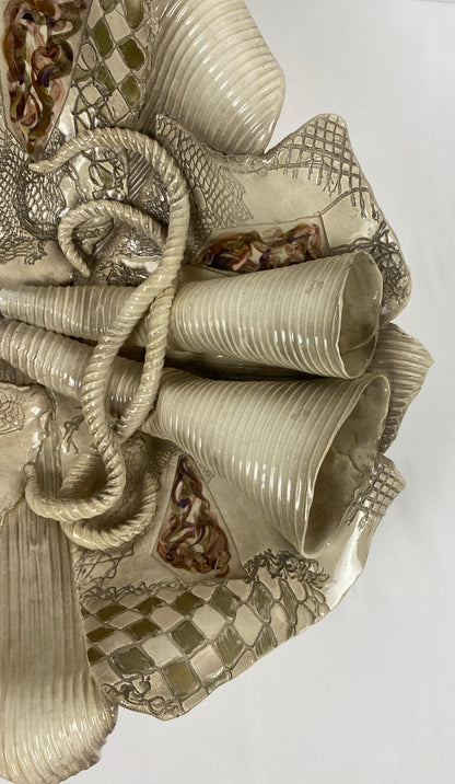 Large Sculpted Ceramic Bowl by Gail Markiewicz — detail 7