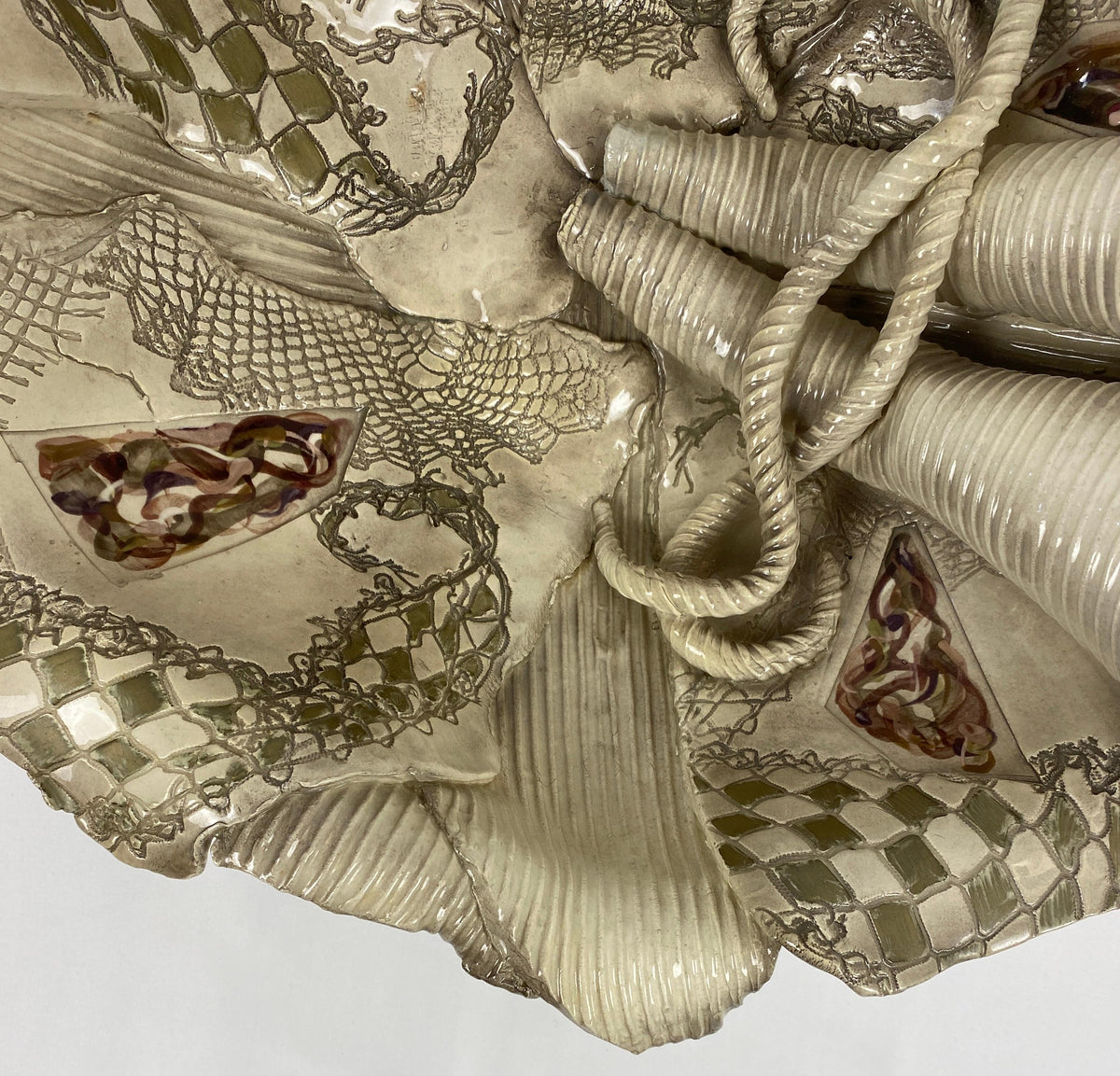 Large Sculpted Ceramic Bowl by Gail Markiewicz — detail 6