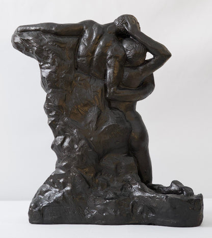 Modern Figurative Sculpture Embracing Couple — detail 4