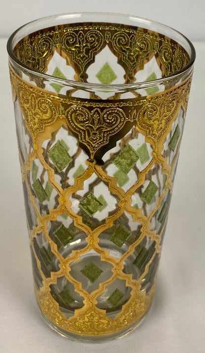 Set of 10 Vintage Culver Highball Glasses with 22-Karat Gold Valencia Design — detail 4