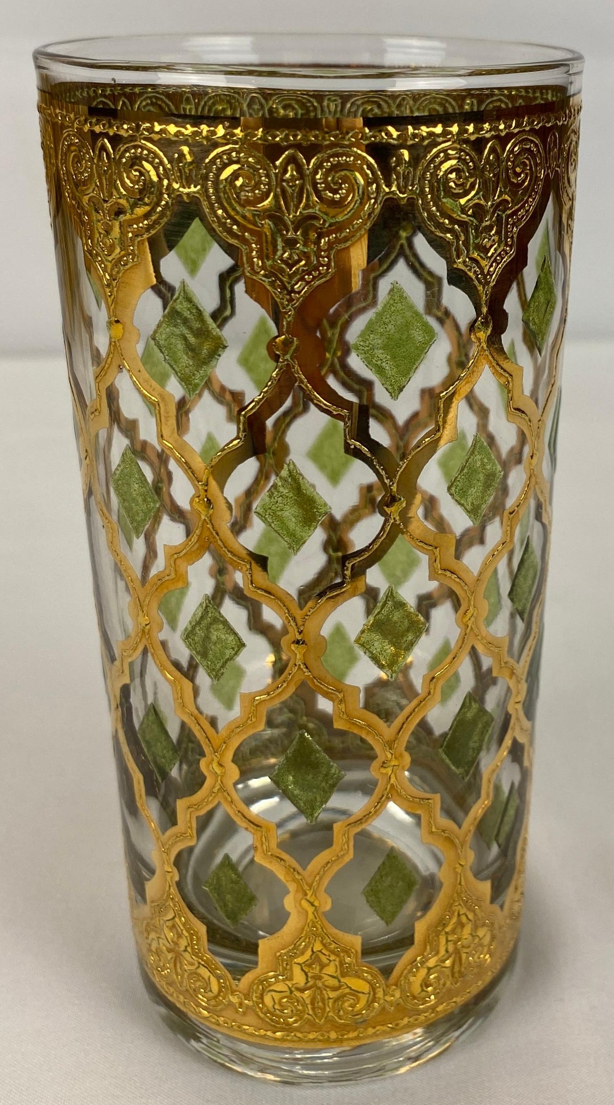 Set of 10 Vintage Culver Highball Glasses with 22-Karat Gold Valencia Design — detail 5