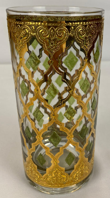 Set of 10 Vintage Culver Highball Glasses with 22-Karat Gold Valencia Design — detail 5