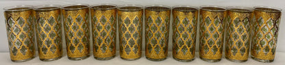Set of 10 Vintage Culver Highball Glasses with 22-Karat Gold Valencia Design — detail 6