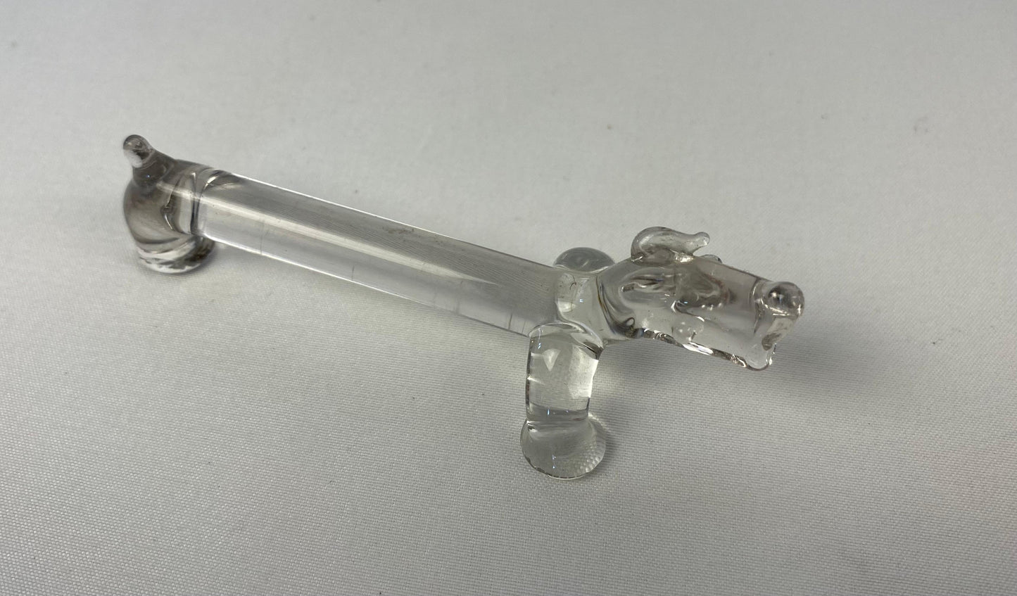 Set of 10 Molded Glass Knife Rests French Basset Hound Shape — detail 2