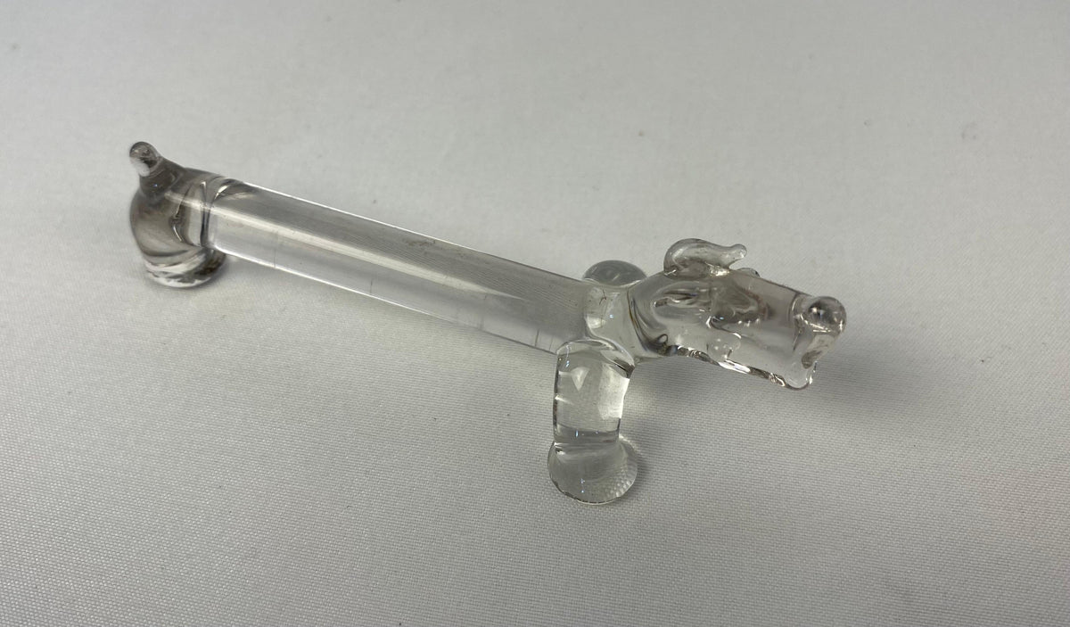 Set of 10 Molded Glass Knife Rests French Basset Hound Shape — detail 2