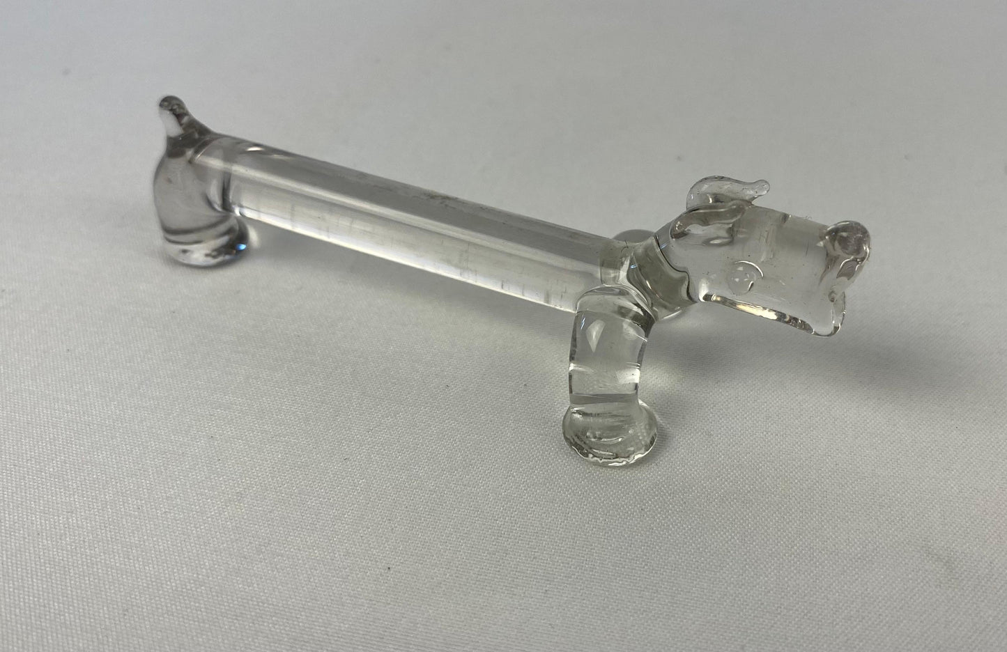 Set of 10 Molded Glass Knife Rests French Basset Hound Shape — detail 3