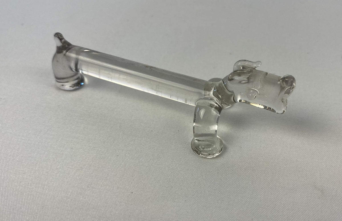 Set of 10 Molded Glass Knife Rests French Basset Hound Shape — detail 3