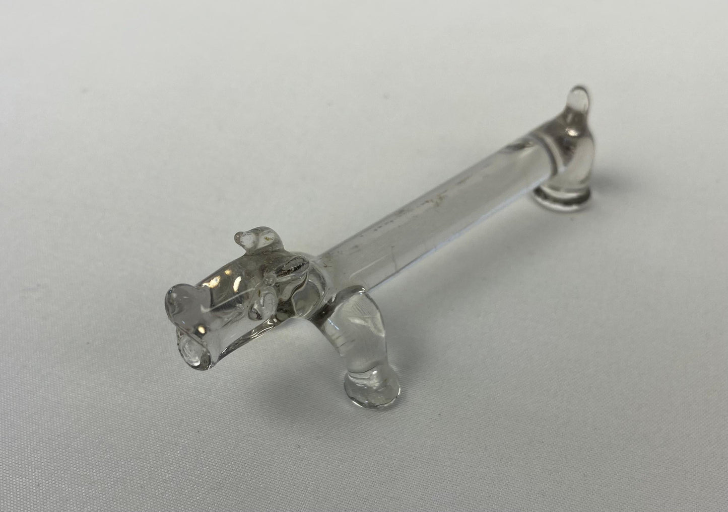 Set of 10 Molded Glass Knife Rests French Basset Hound Shape — detail 4