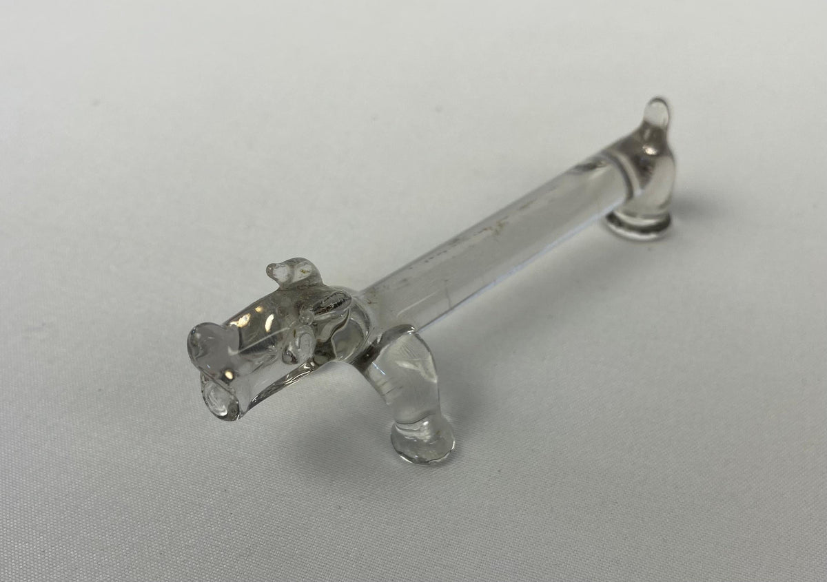 Set of 10 Molded Glass Knife Rests French Basset Hound Shape — detail 4