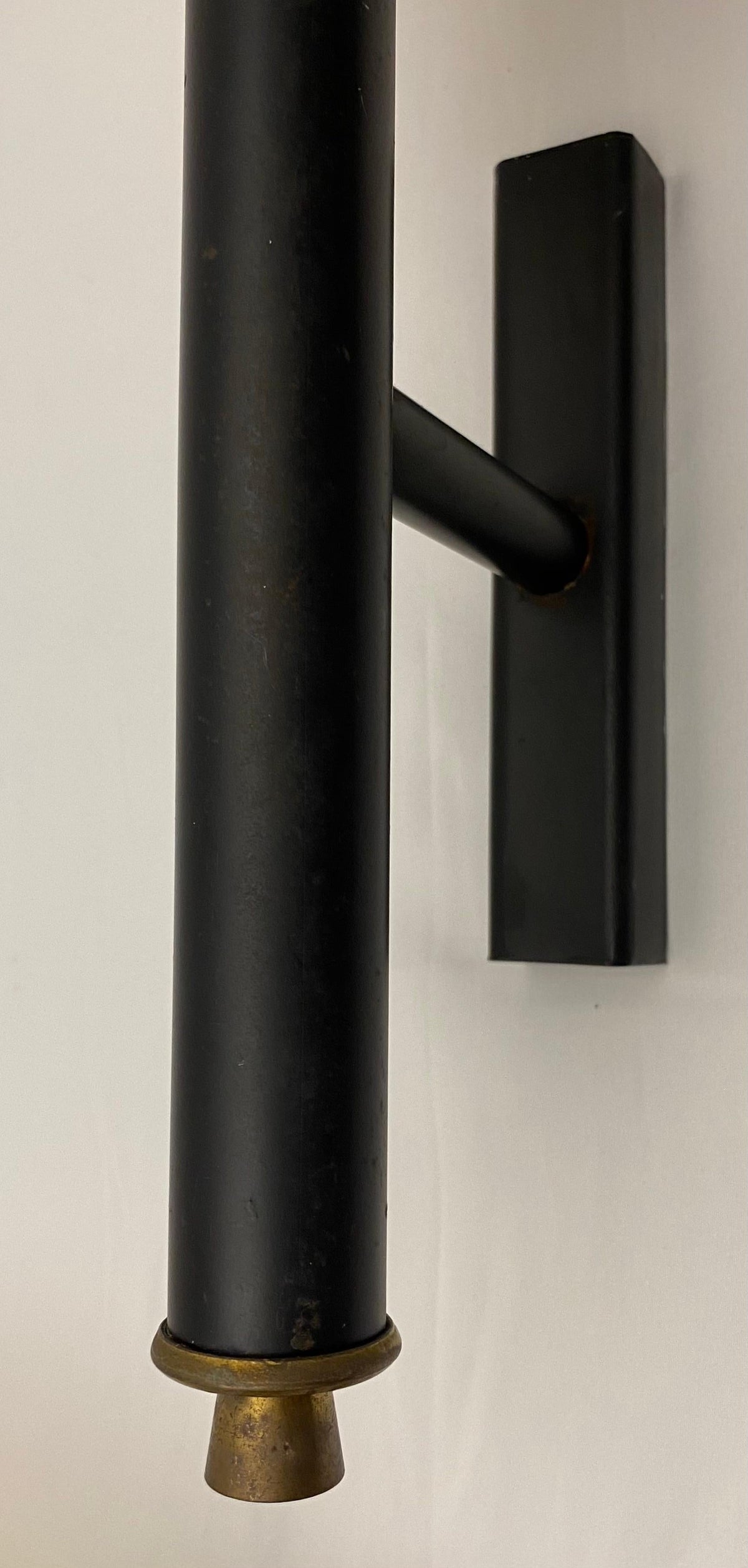 Set of 3 Midcentury Glass and Brass Sconces, Attributed to Maison Arlus/Lunel — detail 7