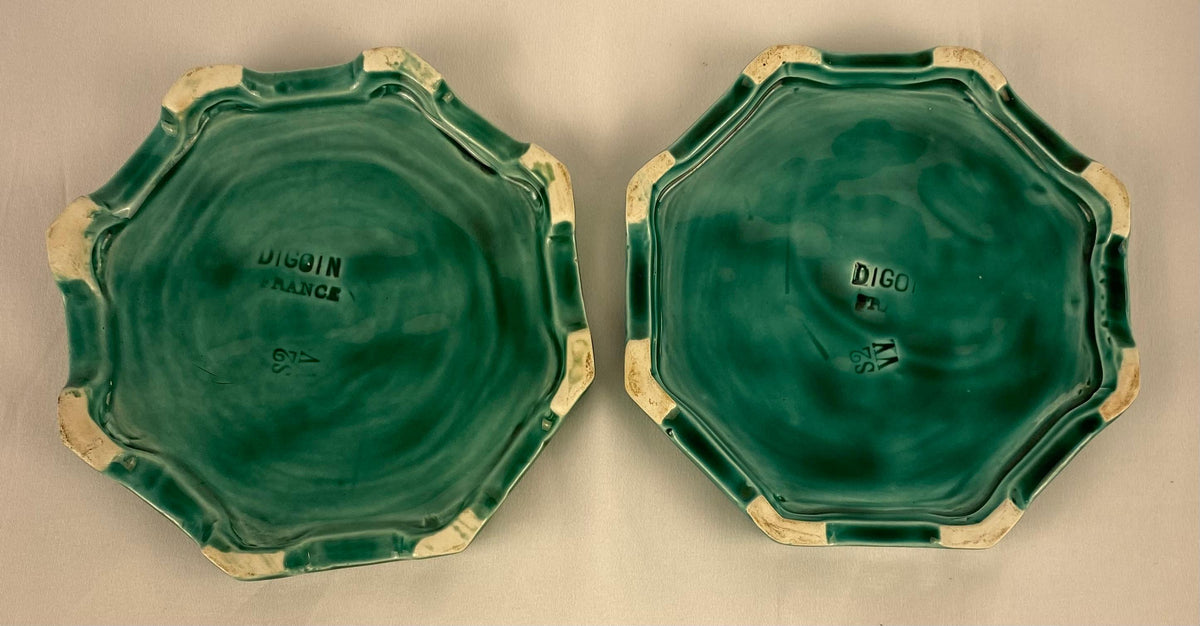 French Ceramic Bottle Coasters and Serving Platter, Set of 3 Sarreguemines — detail 2