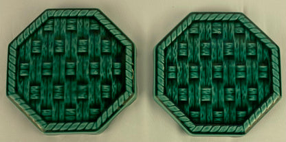 French Ceramic Bottle Coasters and Serving Platter, Set of 3 Sarreguemines — detail 5