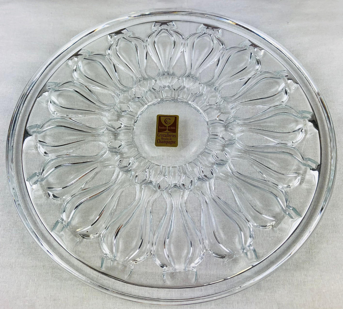 Set of 3 French Baccarat Style Crystal Champagne Cooler or Wine Bottle Coasters — detail 3