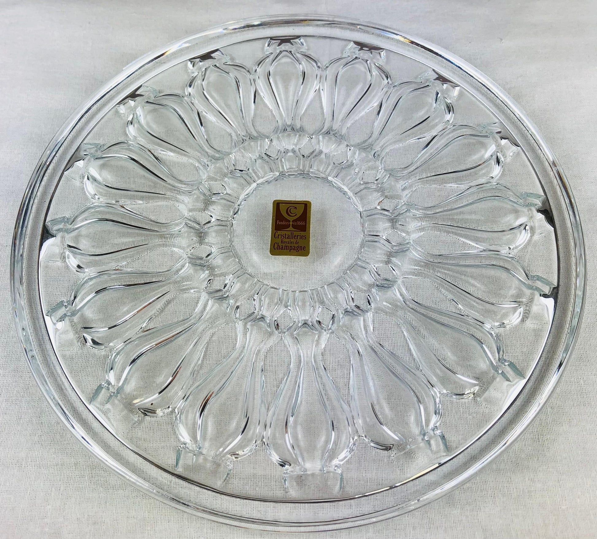 Set of 3 French Baccarat Style Crystal Champagne Cooler or Wine Bottle Coasters — detail 3