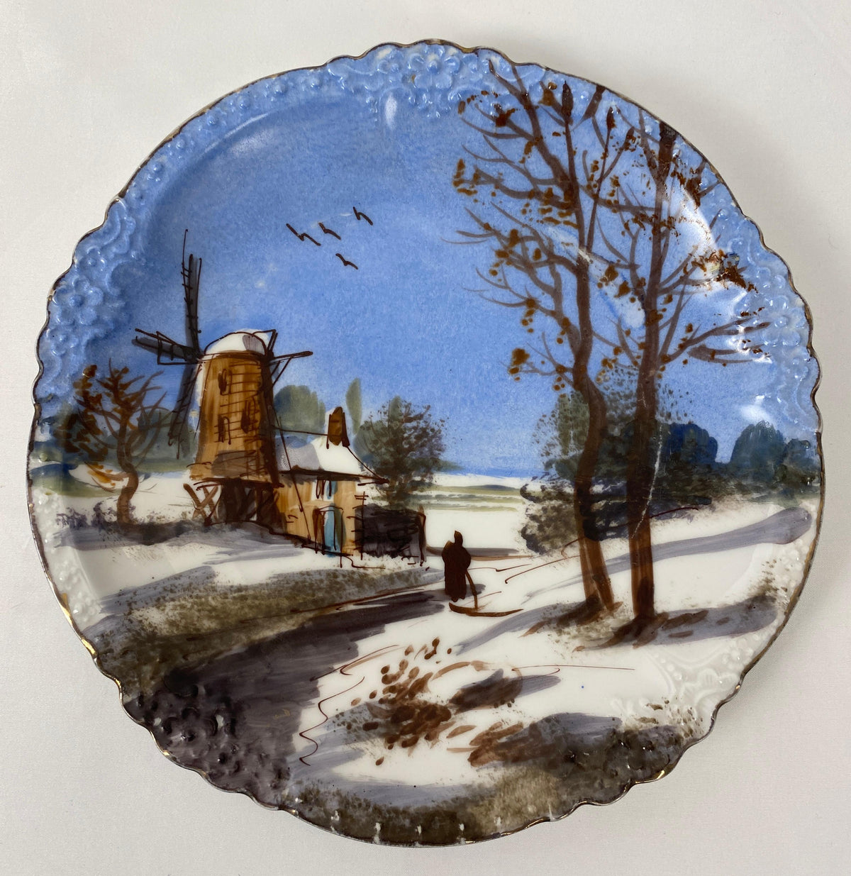 Set of 4 Victorian Style Decorative Plates with Landscape Scenes — detail 3