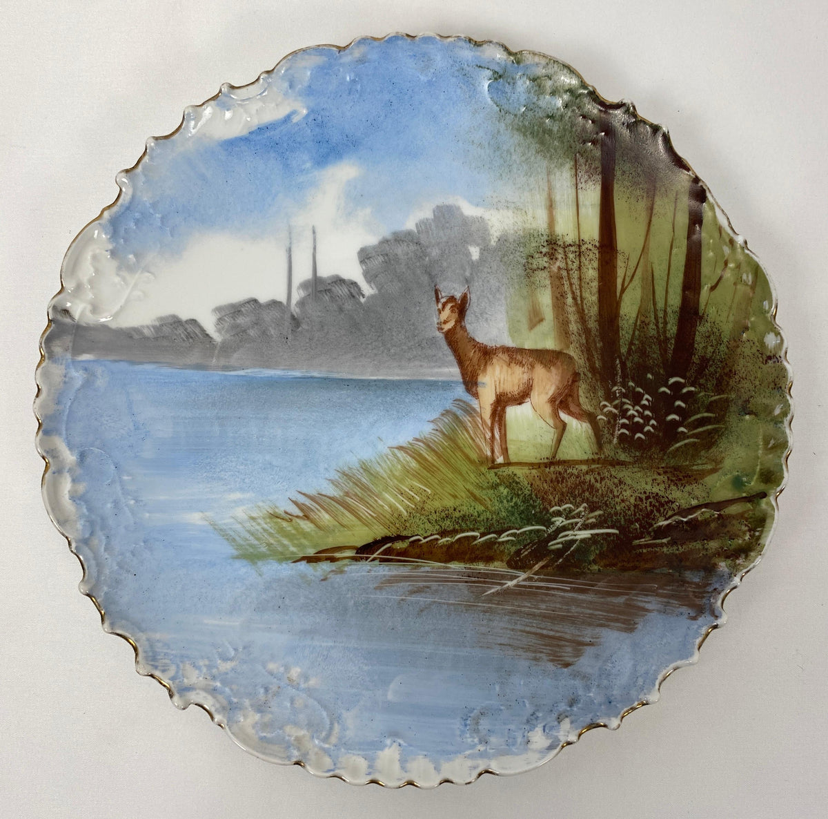 Set of 4 Victorian Style Decorative Plates with Landscape Scenes — detail 4