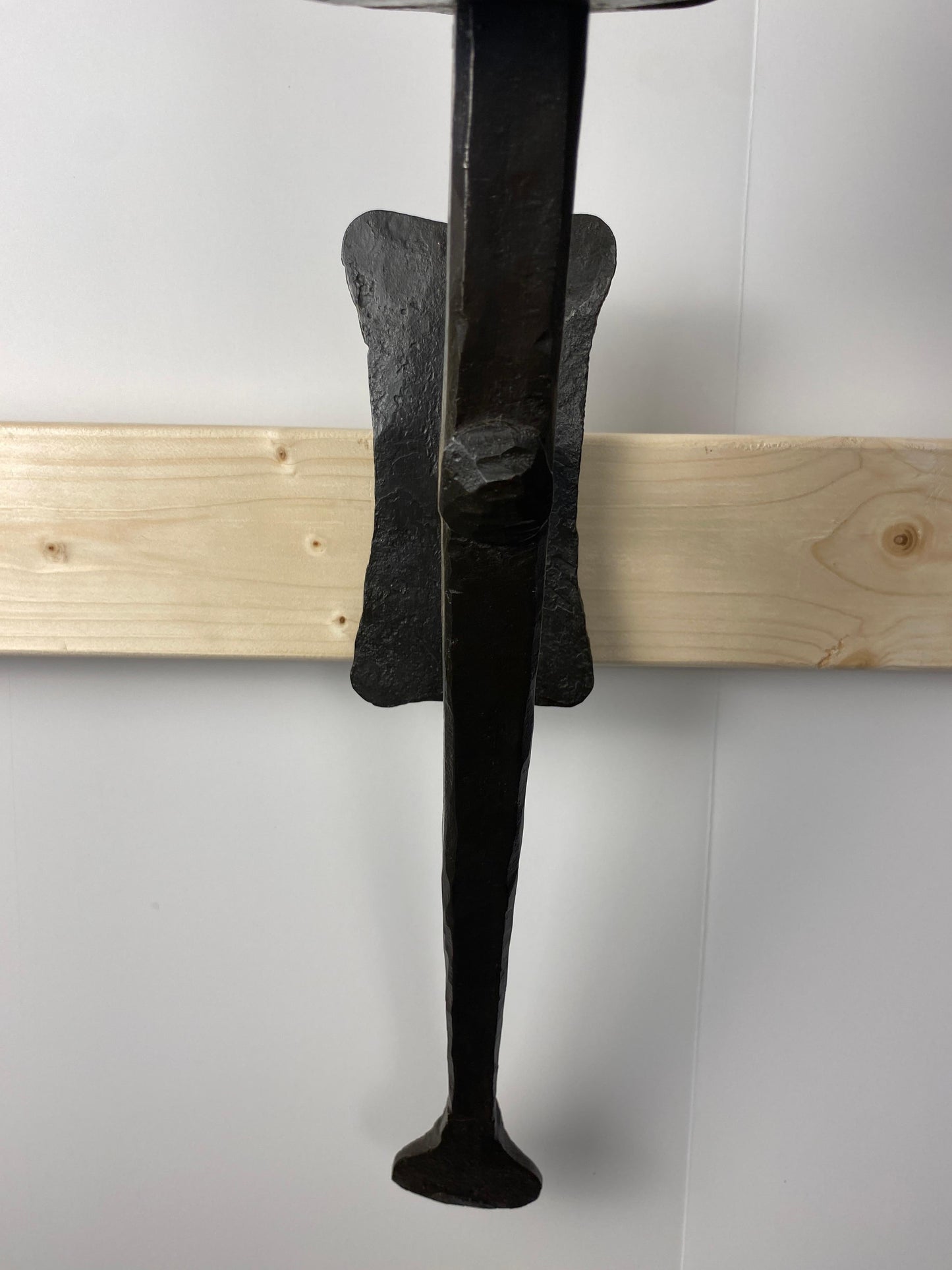 3 Large Spanish Colonial Style Hand Forged Iron Sconces, Traditional Torchiere — detail 8