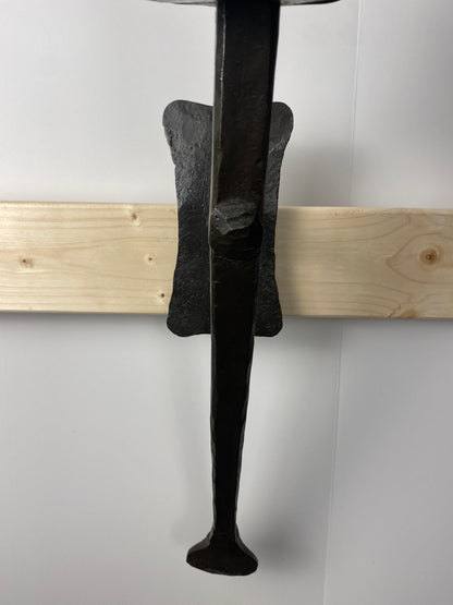 3 Large Spanish Colonial Style Hand Forged Iron Sconces, Traditional Torchiere — detail 8