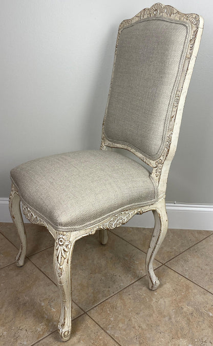 Set of 4 French Louis XV Style Dining Chairs, Painted Provincial Dining Chairs — detail 2