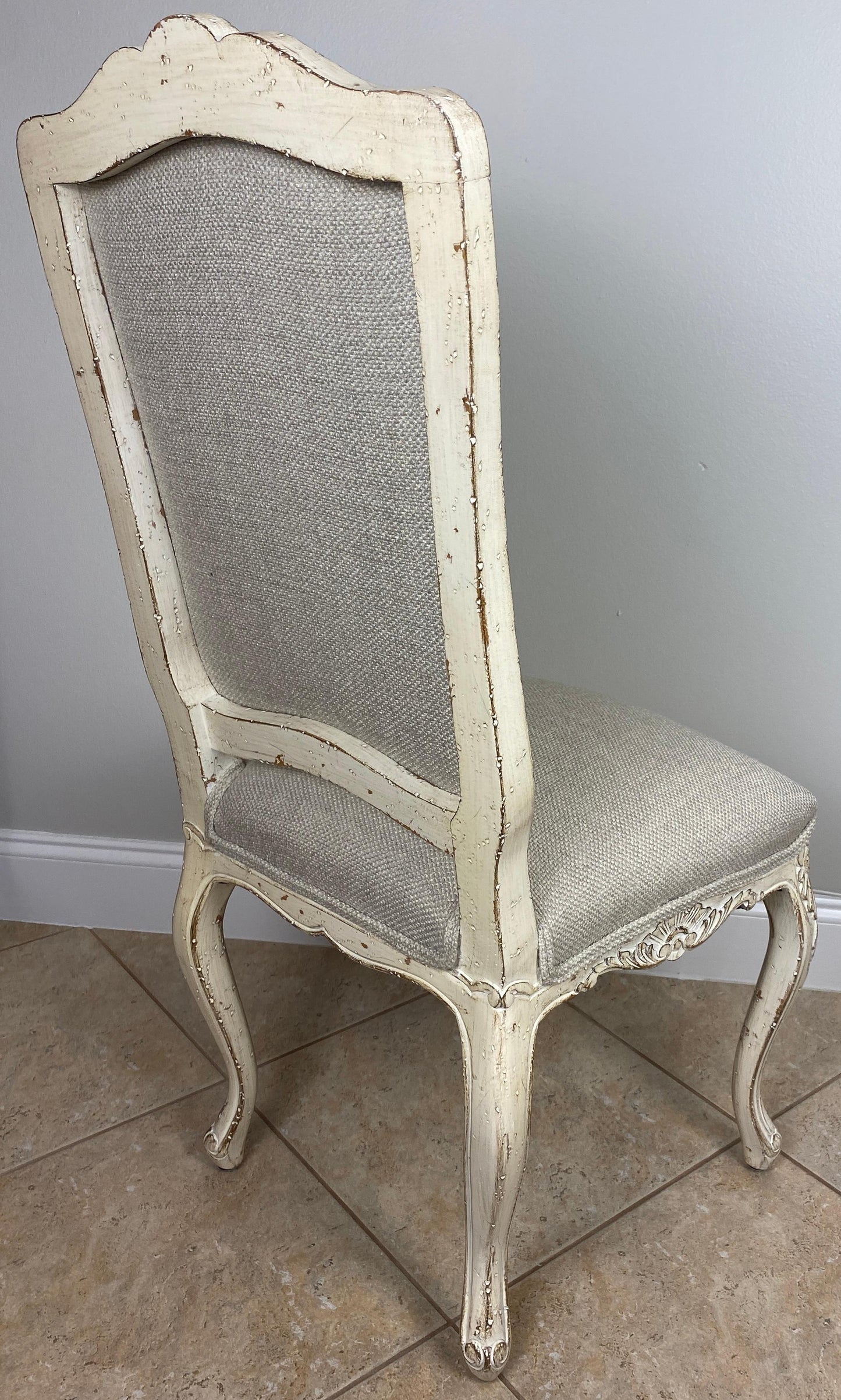 Set of 4 French Louis XV Style Dining Chairs, Painted Provincial Dining Chairs — detail 4