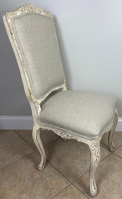 Set of 4 French Louis XV Style Dining Chairs, Painted Provincial Dining Chairs — detail 6