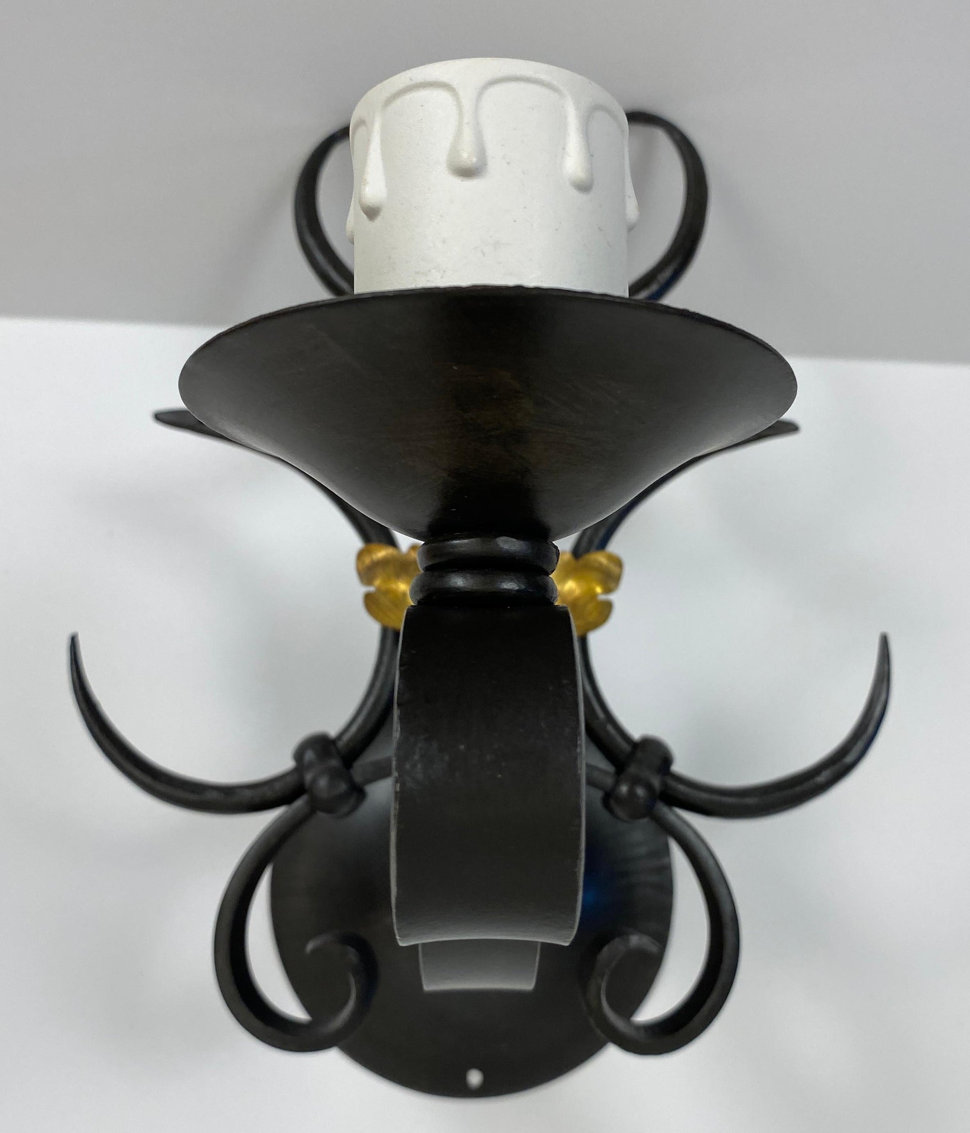Rene Drouet Art Deco Style Hand Forged Wrought Iron Sconces Set of 5 — detail 5