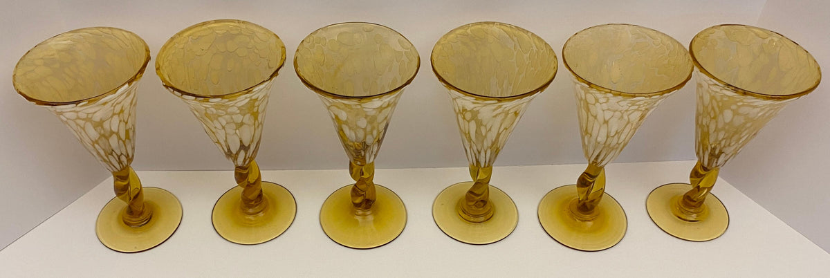 Murano Hand Blown Glass Goblets, Set of 6 — detail 6