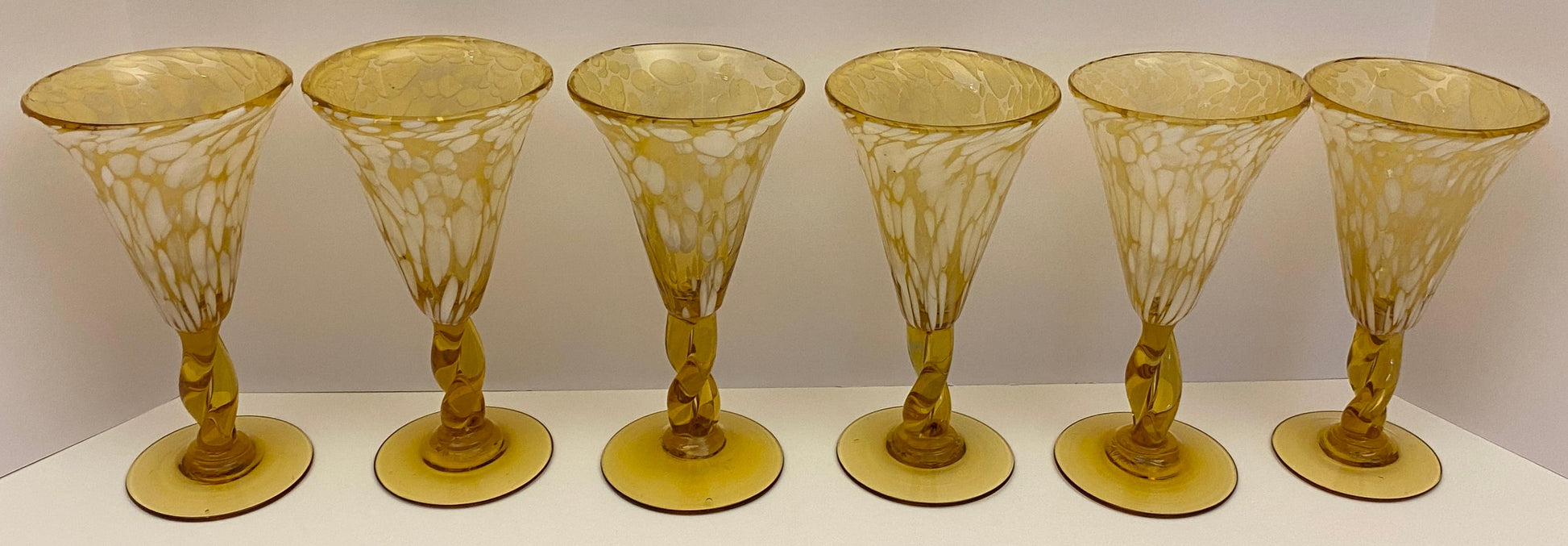 Murano Hand Blown Glass Goblets, Set of 6 — detail 7