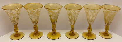 Murano Hand Blown Glass Goblets, Set of 6 — detail 7