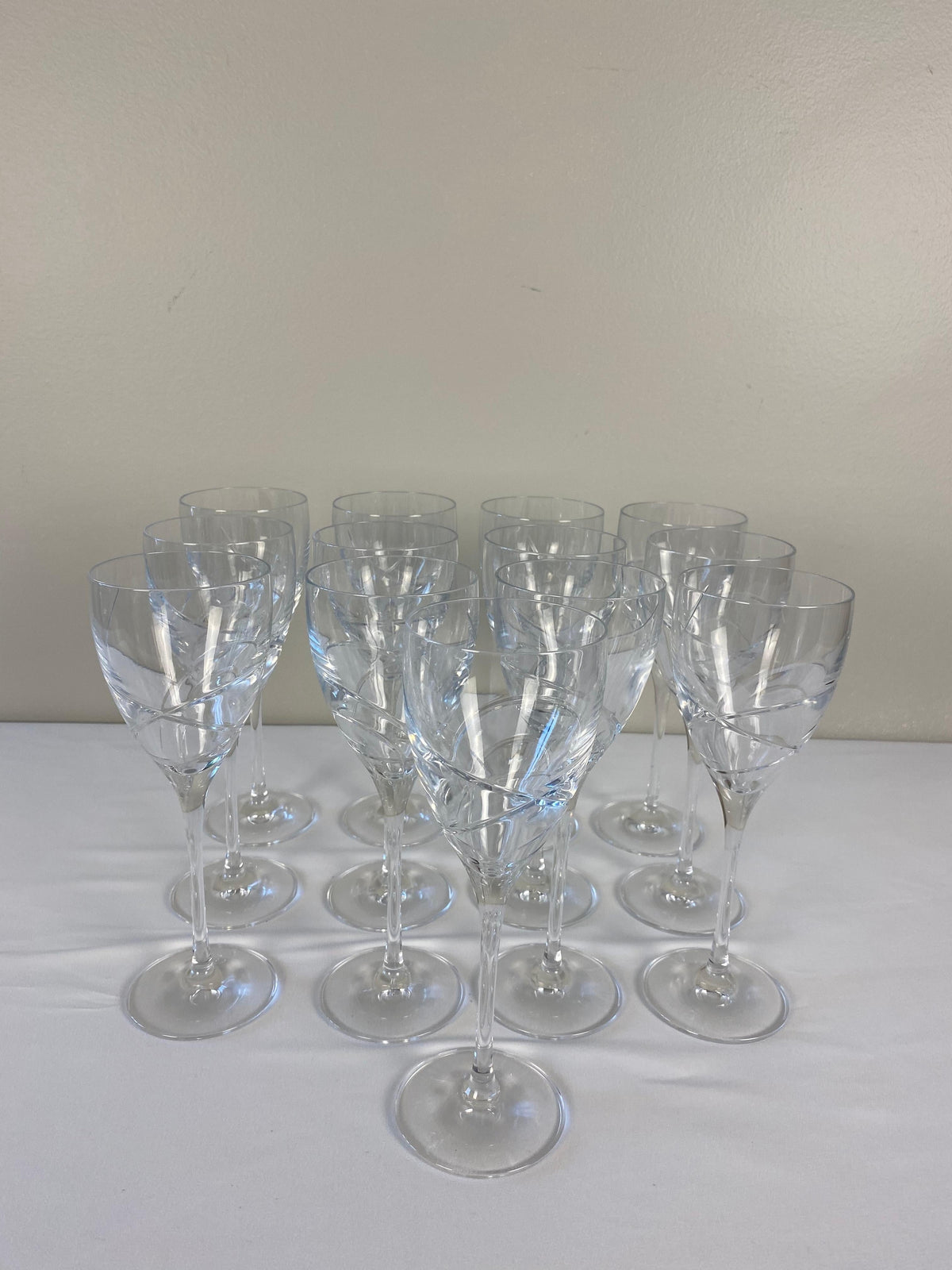 Set of 12 Cut Crystal Wine Glasses by Lenox — detail 2