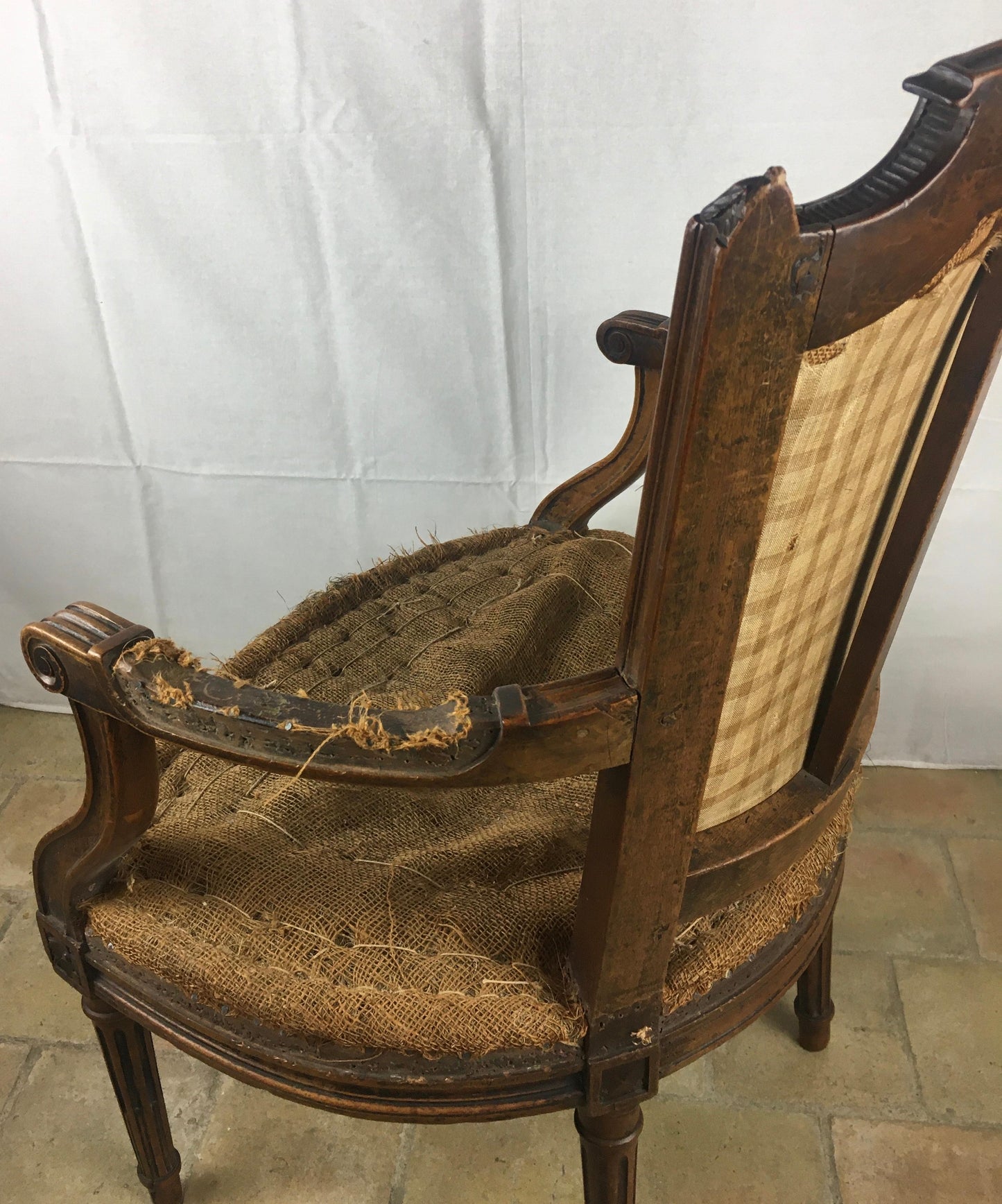 French Pair of Louis XVI 18th Century Armchairs or Fauteuils, Stamped/Signed — detail 14