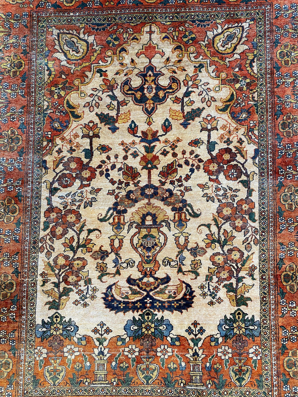 Art Deco Style Antique Caucasian Silk Rug, Signed circa 1920 — detail 8