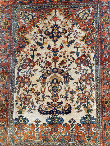 Art Deco Style Antique Caucasian Silk Rug, Signed circa 1920 — detail 8