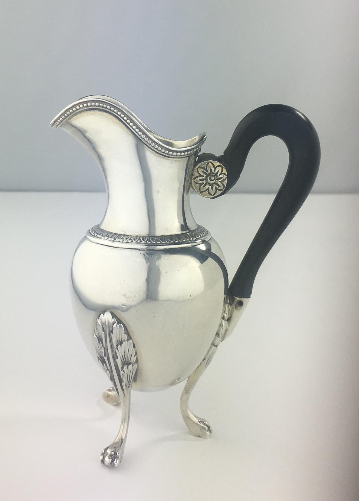 Sterling Silver Creamer by French Master Silversmith Andre Aucoc — detail 3