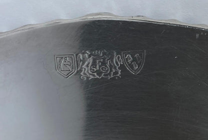 French Art Deco Mahogany Serving Tray with Copper Inlay, Hand-Crafted — detail 2