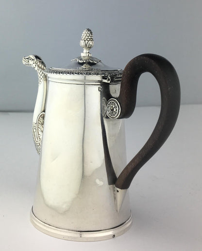 Antique 19th Century French Sterling Silver Rococo Chocolate Pot — detail 8