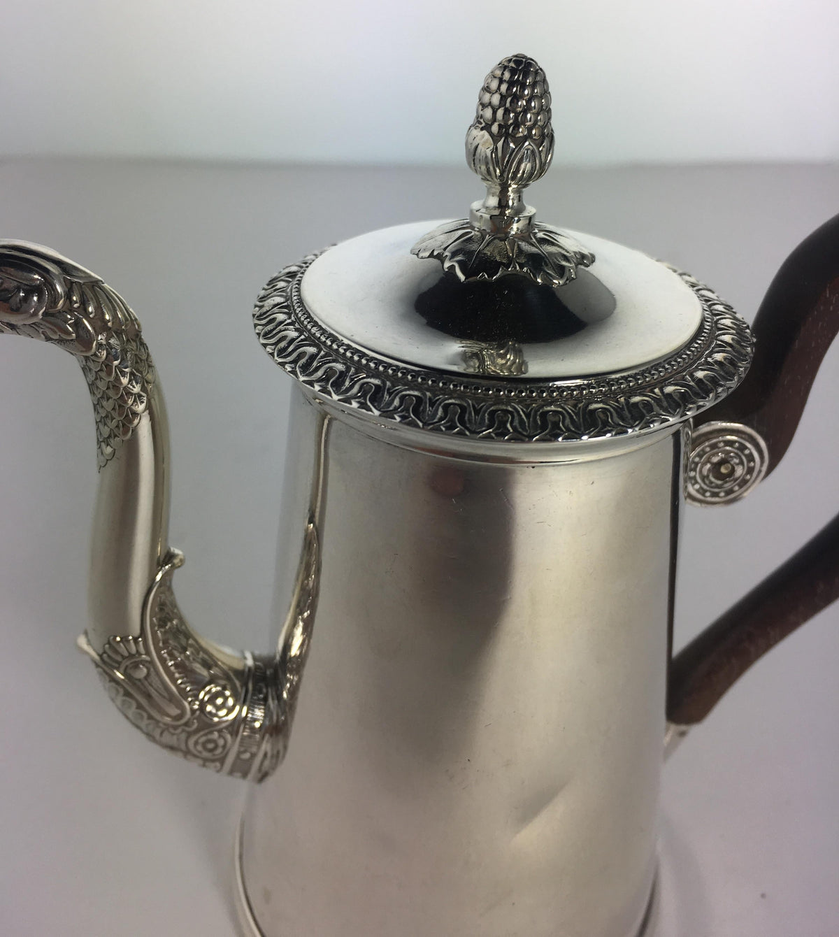 Antique 19th Century French Sterling Silver Rococo Chocolate Pot — detail 10