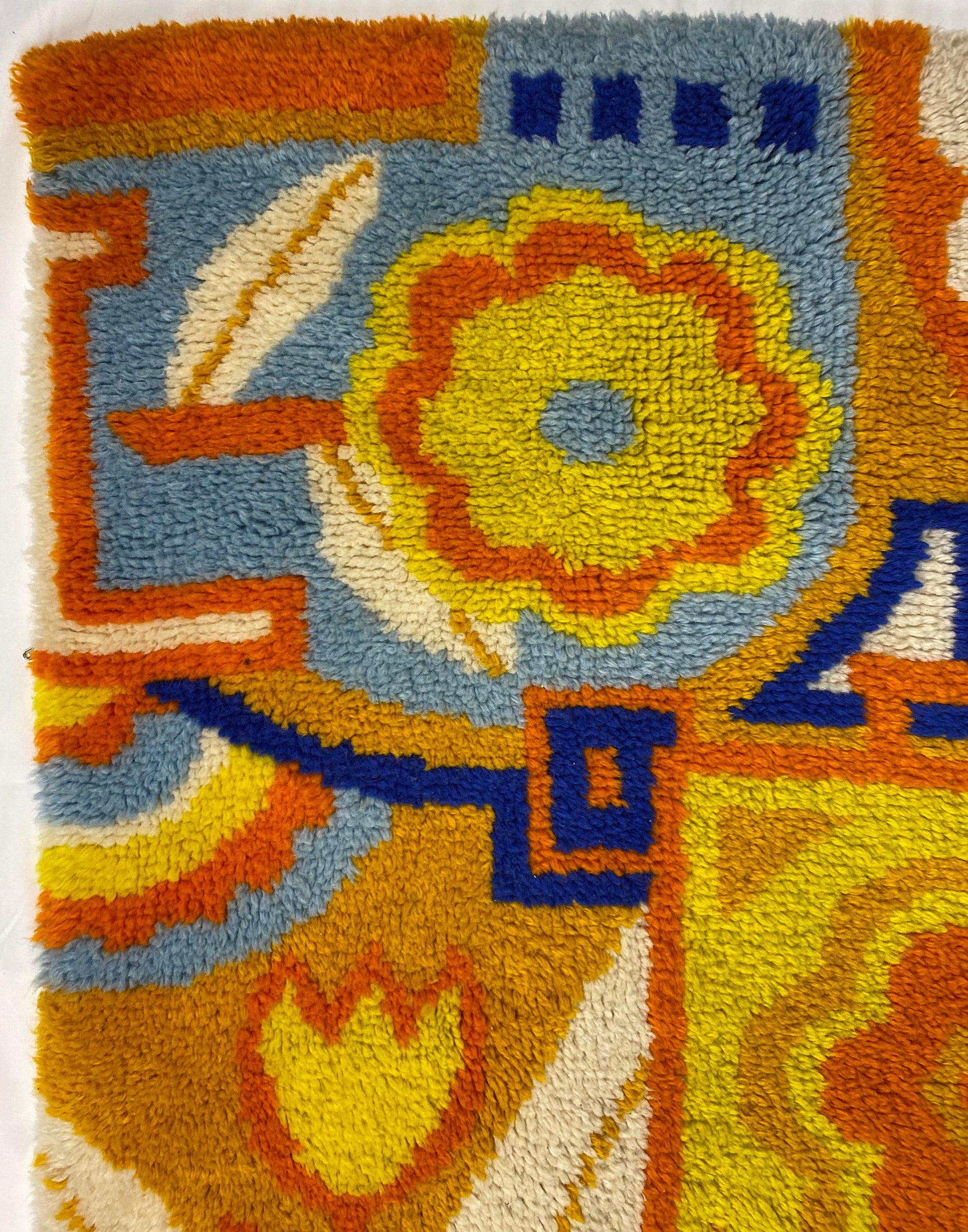 Mid-Century Multi-Colored Italian Flat Weave Rug — detail 3