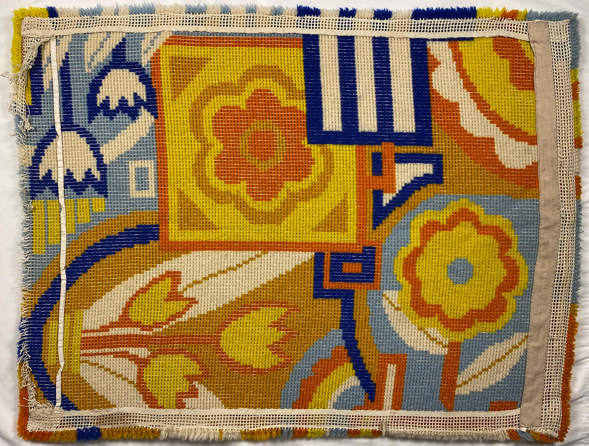 Mid-Century Multi-Colored Italian Flat Weave Rug — detail 7