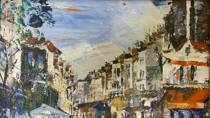 Small French Cityscape Oil Painting, Paris France Street Scene Painting — detail 5