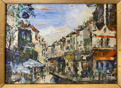 Small French Cityscape Oil Painting, Paris France Street Scene Painting — detail 6