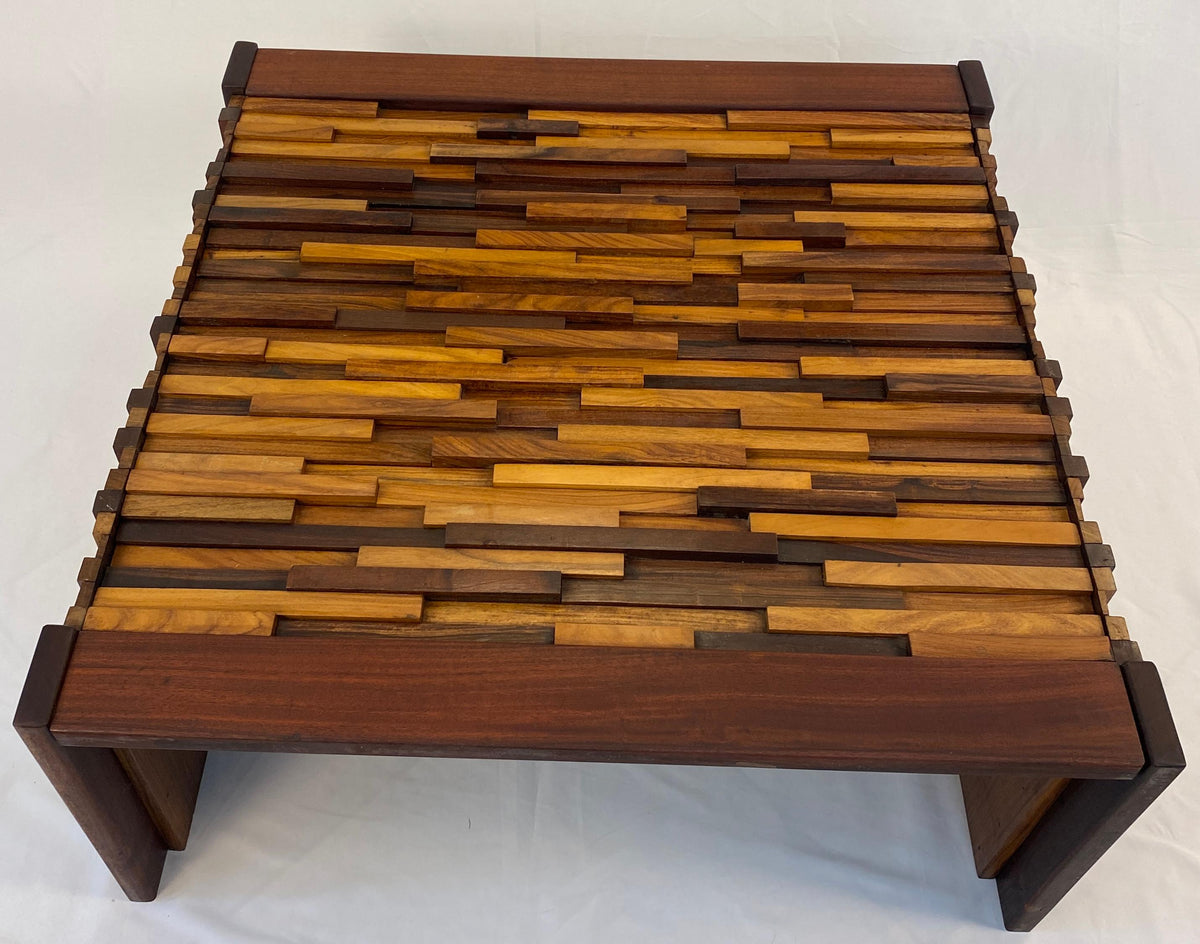 Brazilian MCM Brutalist Folding Coffee Table by Percival Lafer, 1960s — detail 5