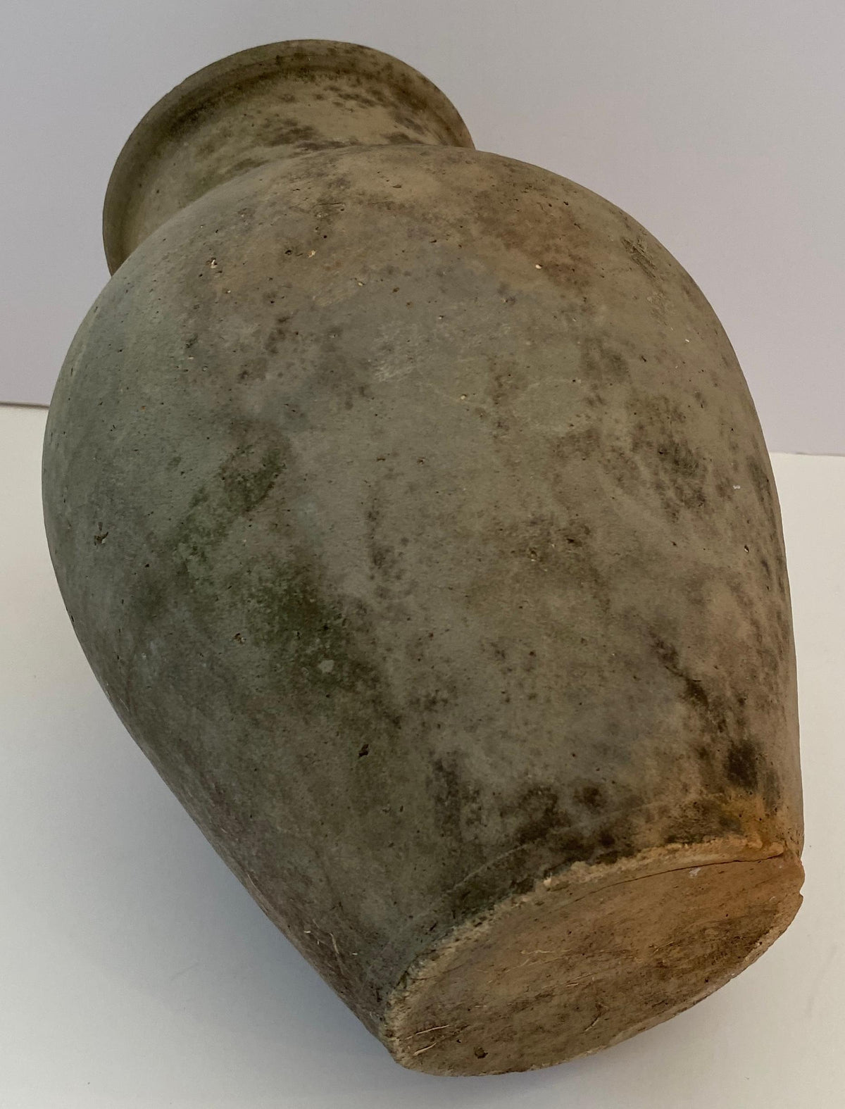 Antique Handcrafted Terracotta Pitcher, Rustic Amphora Roman Style Clay Vessel — detail 2