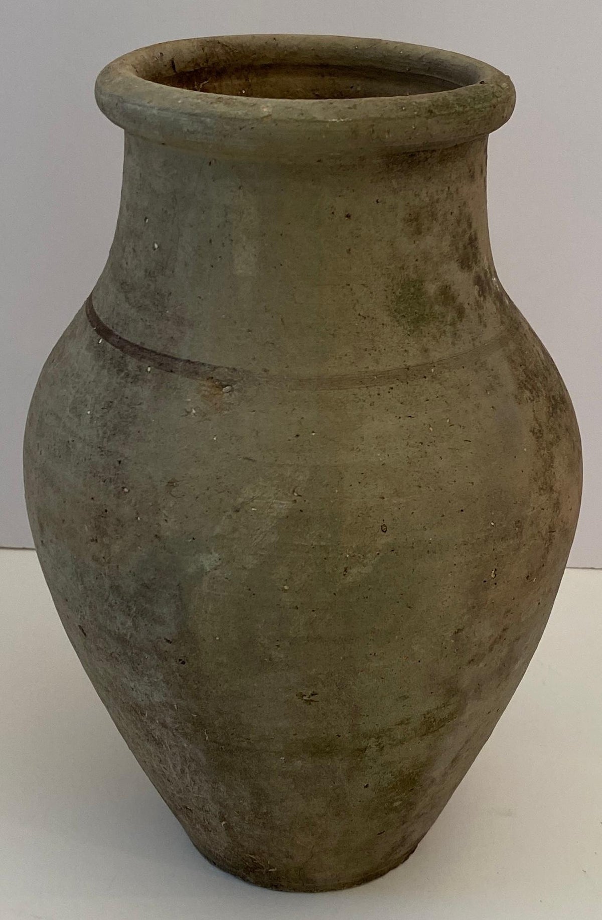 Antique Handcrafted Terracotta Pitcher, Rustic Amphora Roman Style Clay Vessel — detail 3