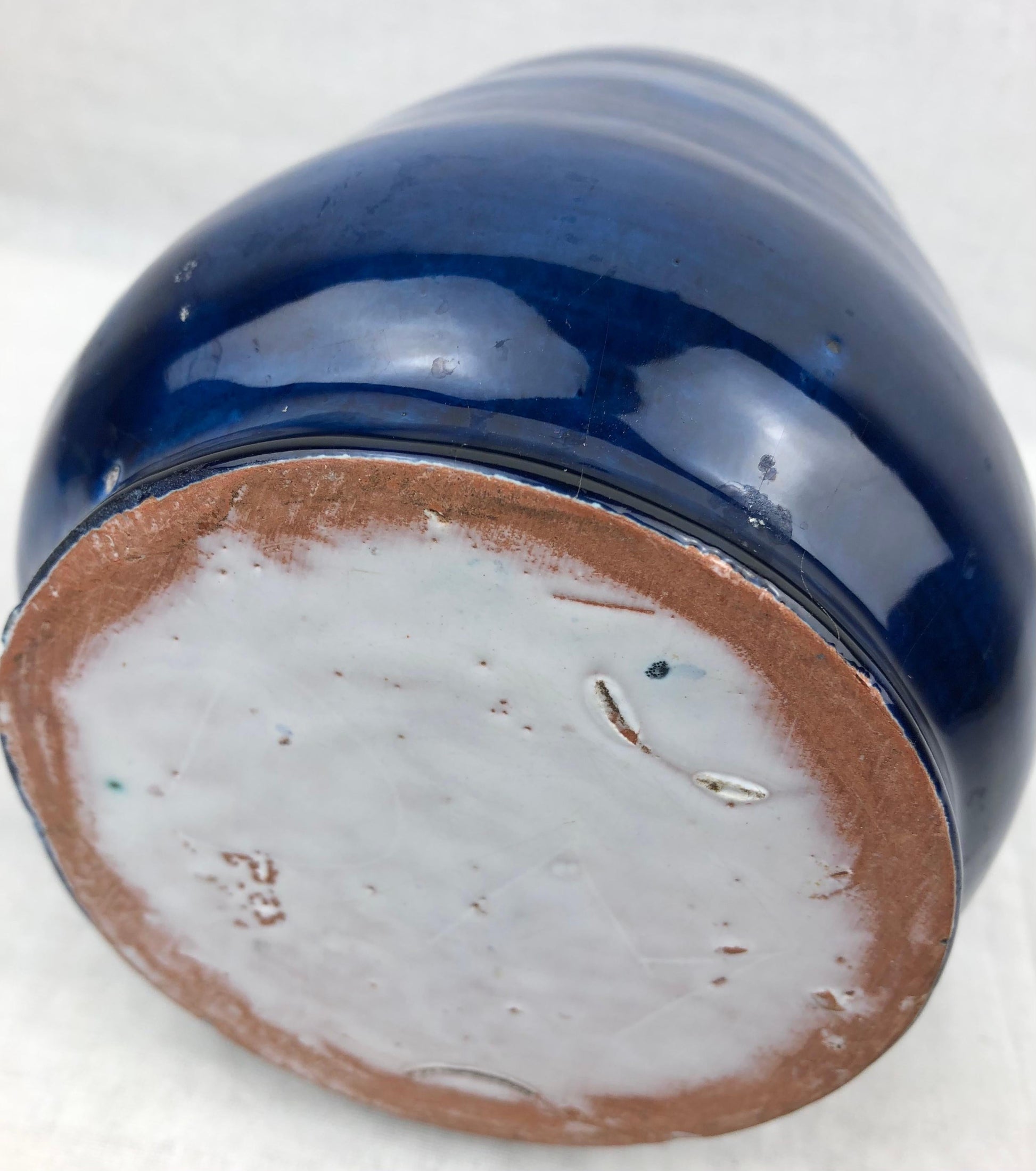 French Midcentury Cobalt Blue Ceramic Vase, Manner of Edmond Lachenal — detail 5