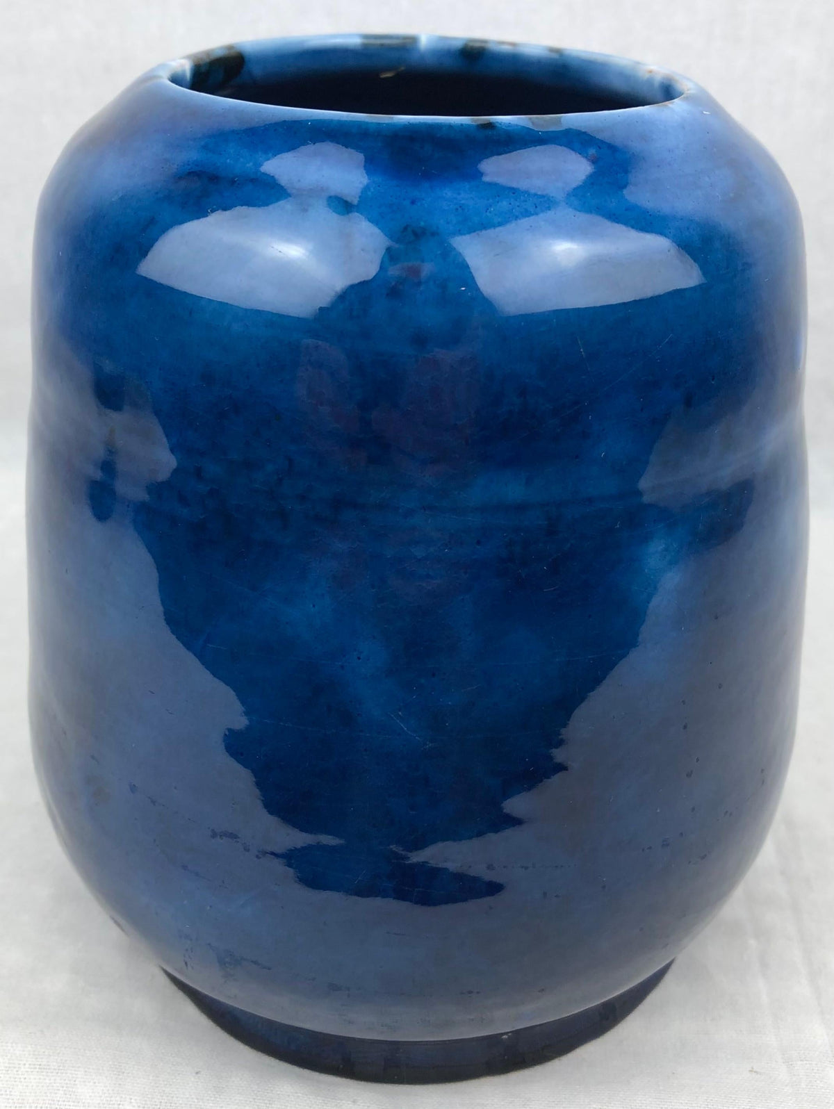 French Midcentury Cobalt Blue Ceramic Vase, Manner of Edmond Lachenal — detail 3