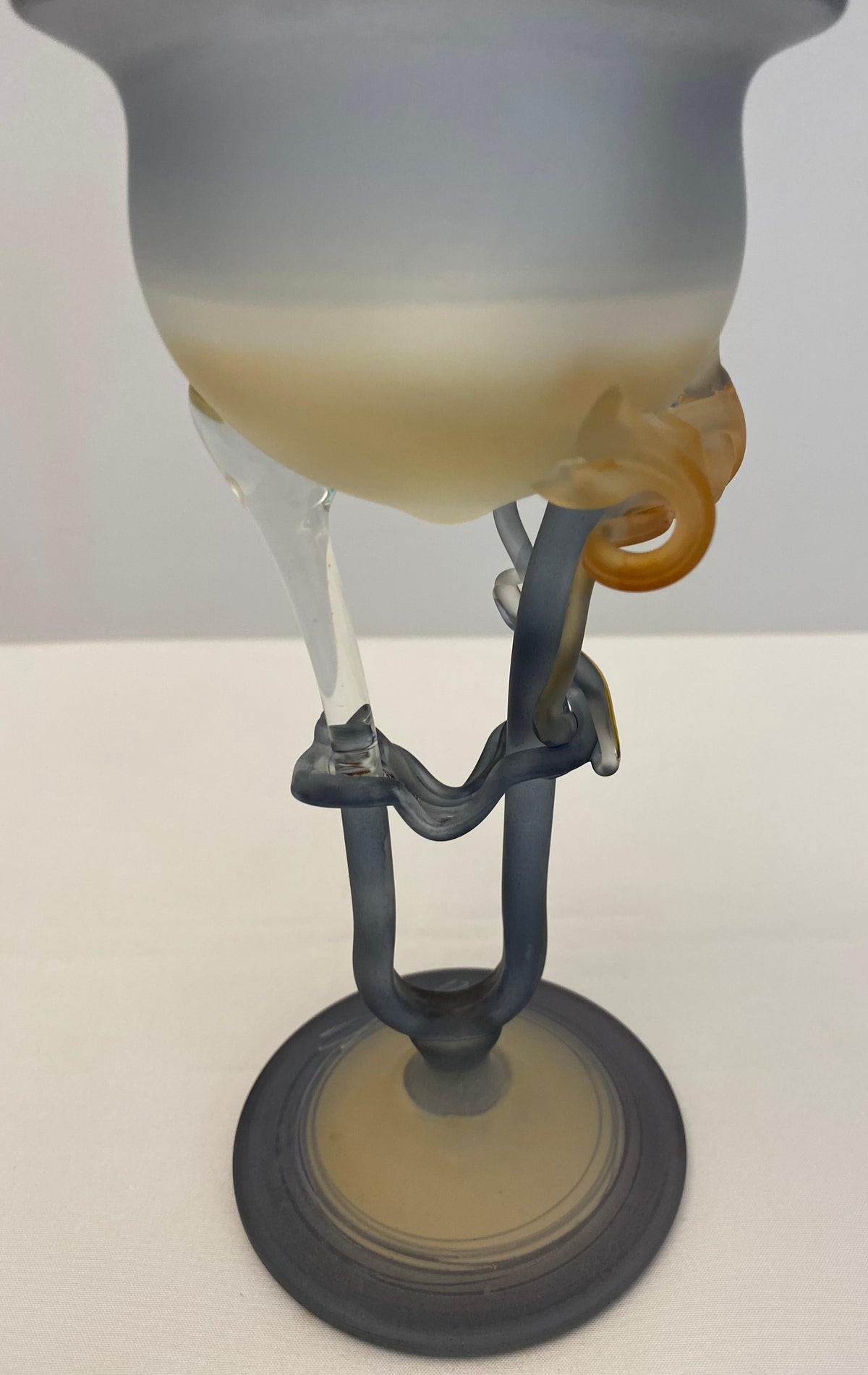 French Art Deco Style Translucent Glass Bud Vase Manner Erte Elte Vase — detail 8