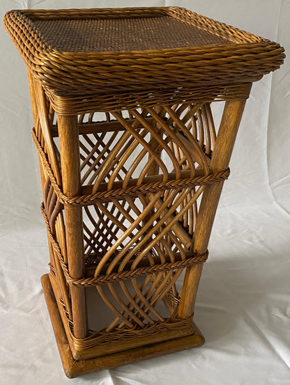 Square Bamboo End Table Rattan Side Table — detail 2