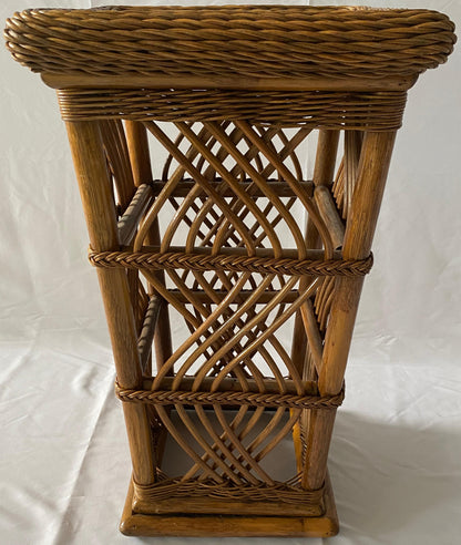 Square Bamboo End Table Rattan Side Table — detail 3